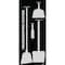 5S Supplies 5S Housekeeping Shadow Board Broom Station Version 16  - Black Board / Gray Shadows  With Broom HSB-V16-BLACK/GRAY-KIT - alternate 1